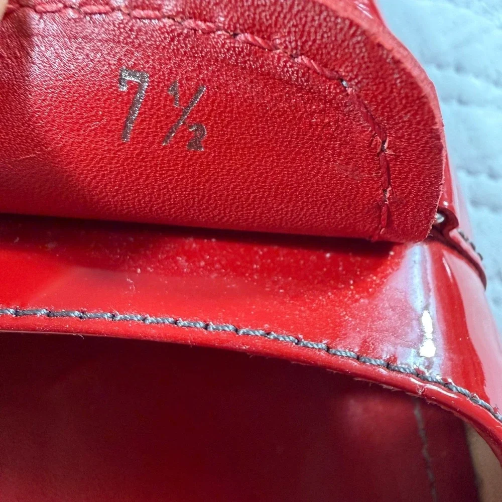 Tods Red‎ Patent Leather Slingback Loafer Flats Women 7.5 (EU 38) Italy Designer